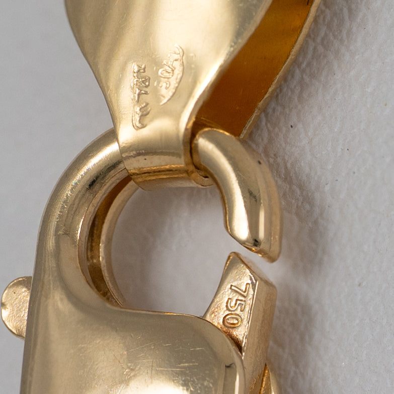 Cadena barbada oro 18k 750 63cm