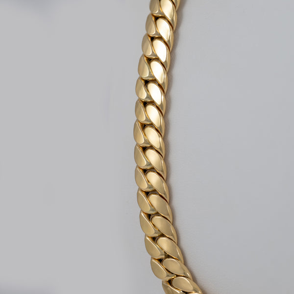 Cadena barbada cubana oro 18k 750 60cm