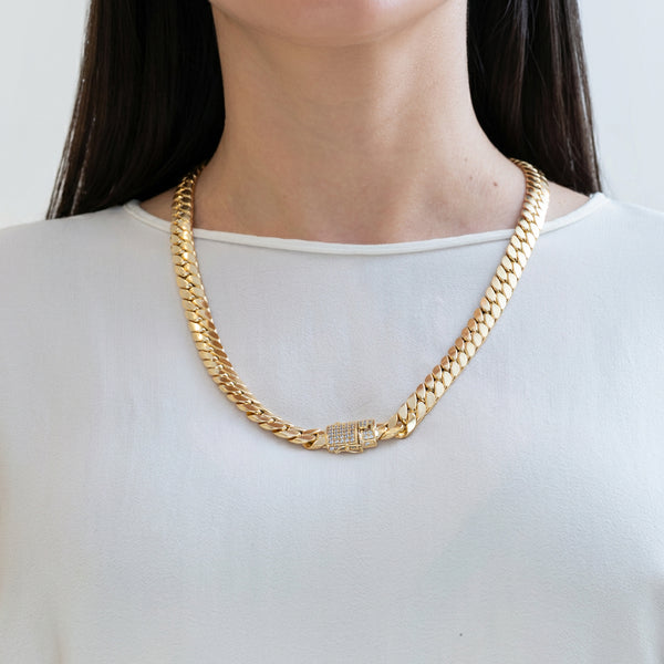 Cadena barbada cubana oro 18k 750 60cm