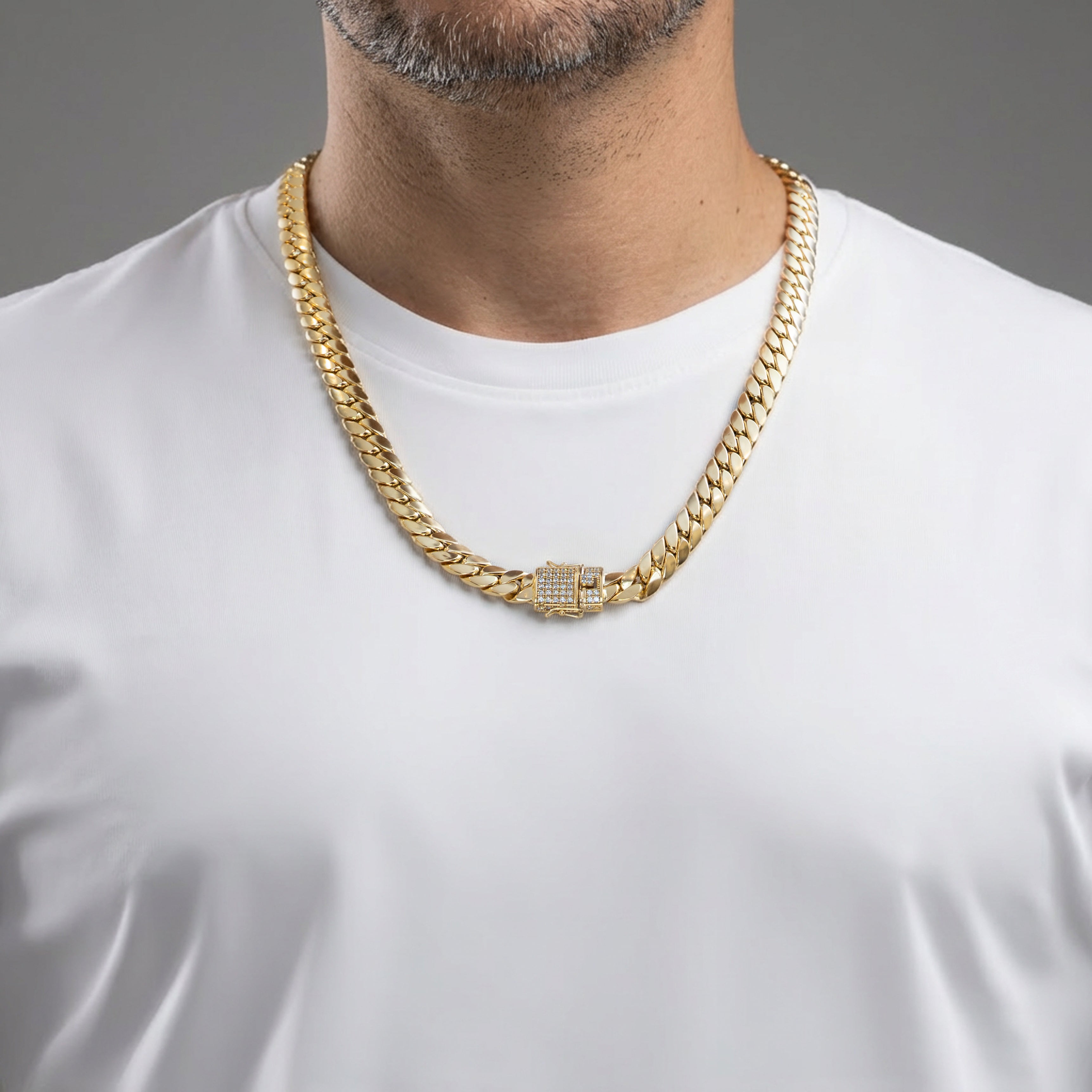 Cadena barbada cubana oro 18k 750 60cm