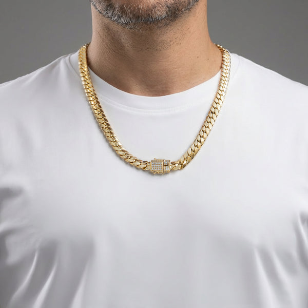 Cadena barbada cubana oro 18k 750 60cm