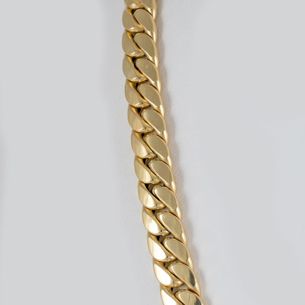 Cadena barbada cubana oro 18k 750 60cm