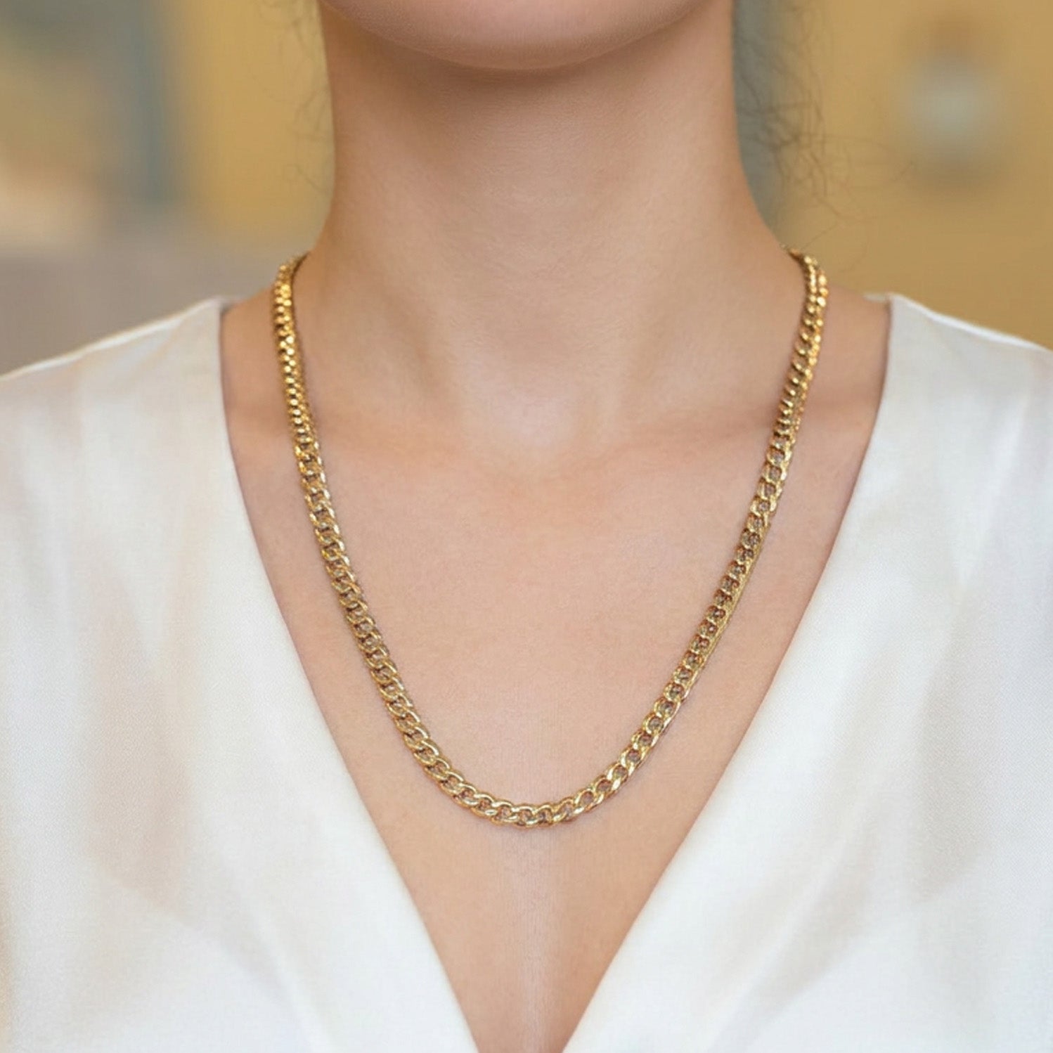 Cadena barbada oro 18k 750 60cm