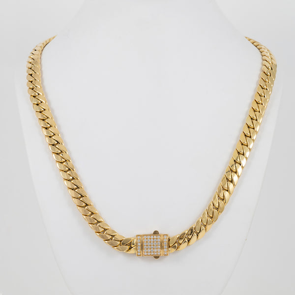 Cadena barbada cubana oro 18k 750 60cm