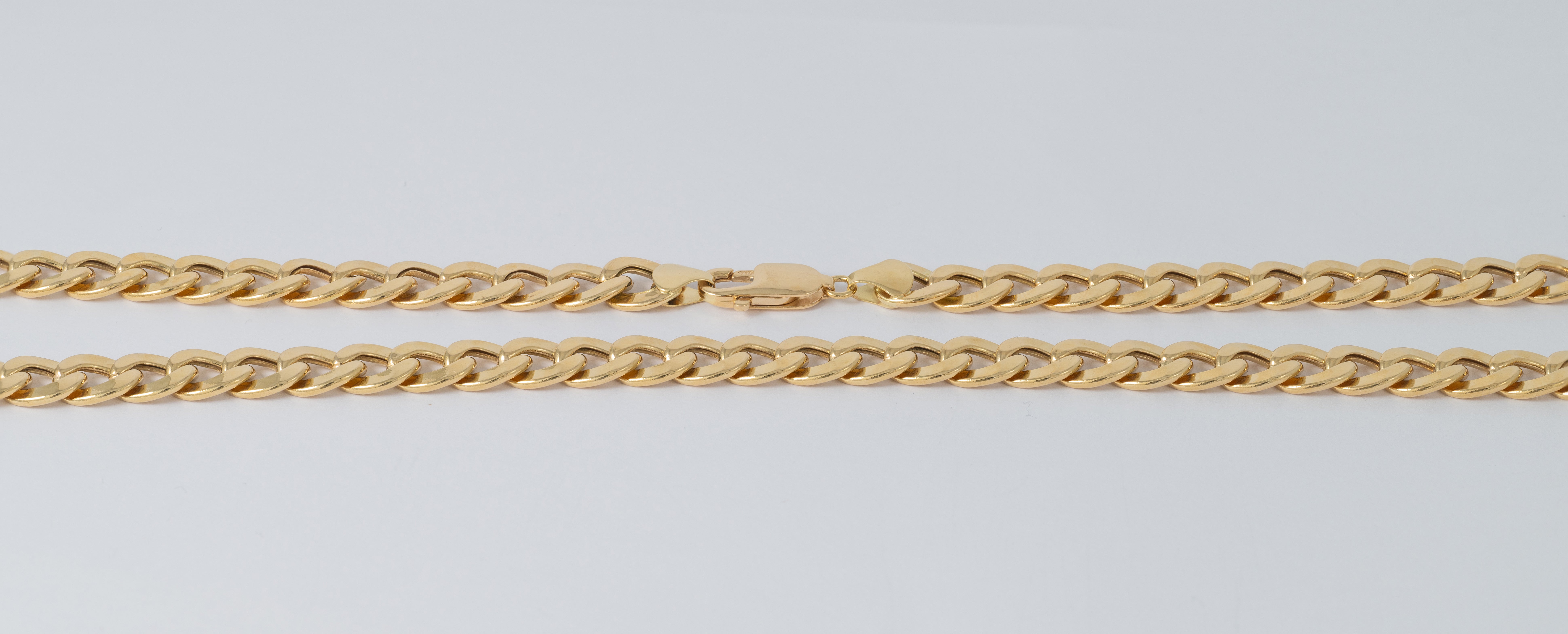 Cadena barbada de oro amarillo 18k 60cm