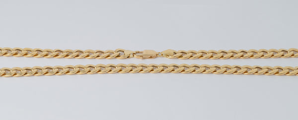 Cadena barbada de oro amarillo 18k 60cm