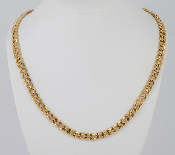 Cadena barbada de oro amarillo 18k 60cm