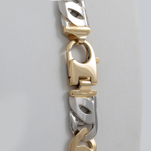 Cadena de oro blanco y amarillo 18k 750 60cm