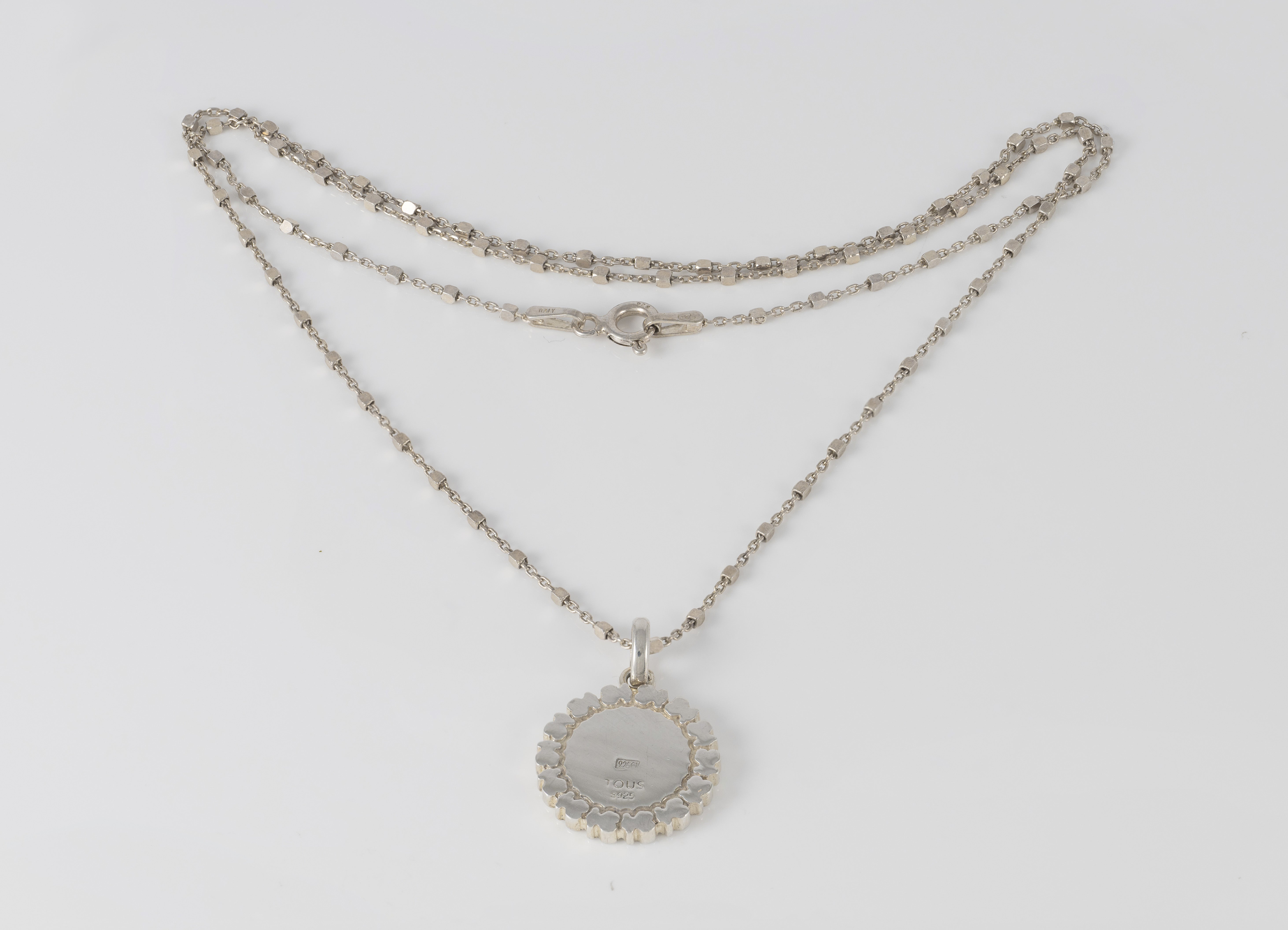 Colgante Tous medalla de plata Straight con cadena de plata 925