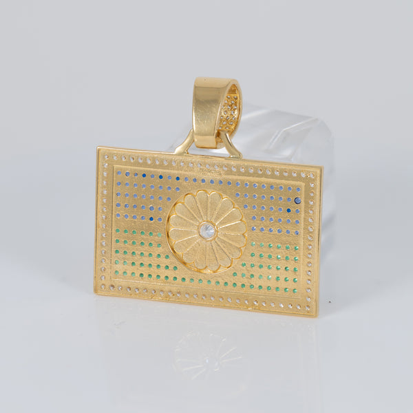 Colgante bandera gitana en oro 18k 750 y circonitas