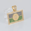 Colgante bandera gitana en oro 18k 750 y circonitas