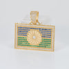 Colgante bandera gitana en oro 18k 750 y circonitas