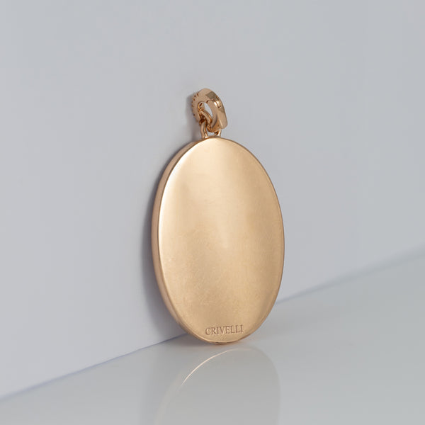 Colgante Crivelli Madonna oro rosa 18k nácar y brillantes