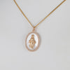 Colgante Crivelli Madonna oro rosa 18k nácar y brillantes