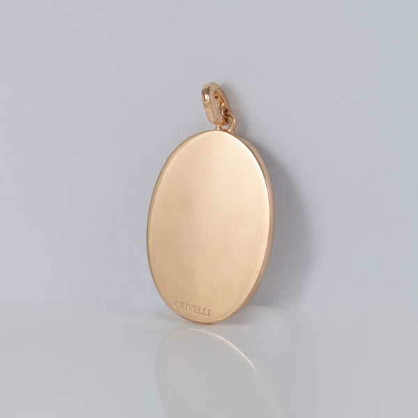 Colgante Crivelli Madonna oro rosa 18k nácar y brillantes