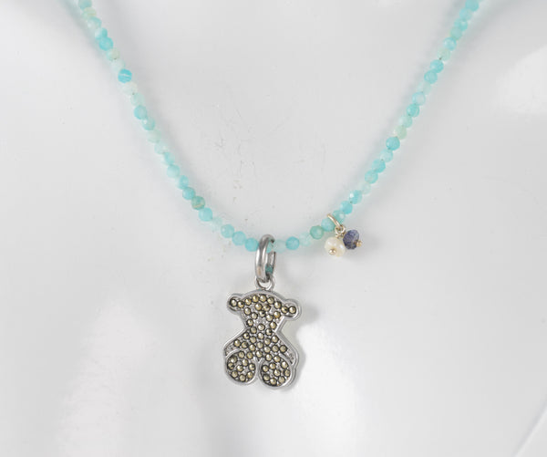 Colgante Tous Grace de Plata 925 y Collar con amazonita Camille