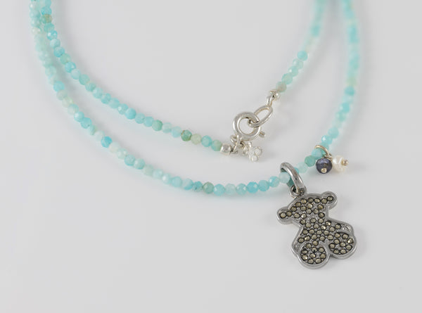 Colgante Tous Grace de Plata 925 y Collar con amazonita Camille