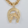 Colgante herradura caballo de oro 18k 750