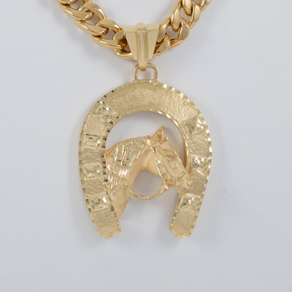 Colgante herradura caballo de oro 18k 750