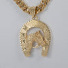 Colgante herradura caballo de oro 18k 750