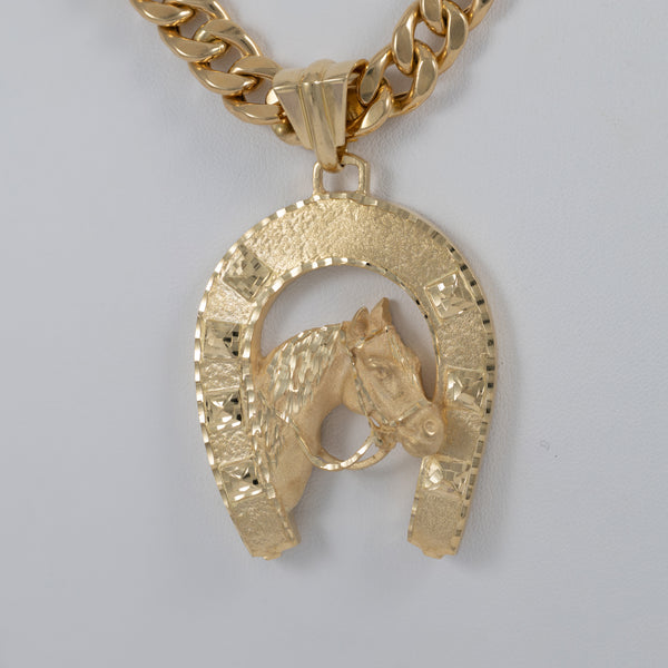 Colgante herradura caballo de oro 18k 750