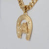 Colgante herradura caballo de oro 18k 750