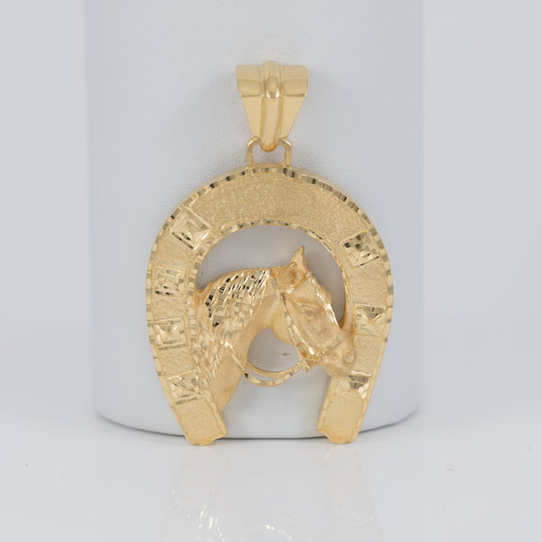 Colgante herradura caballo de oro 18k 750