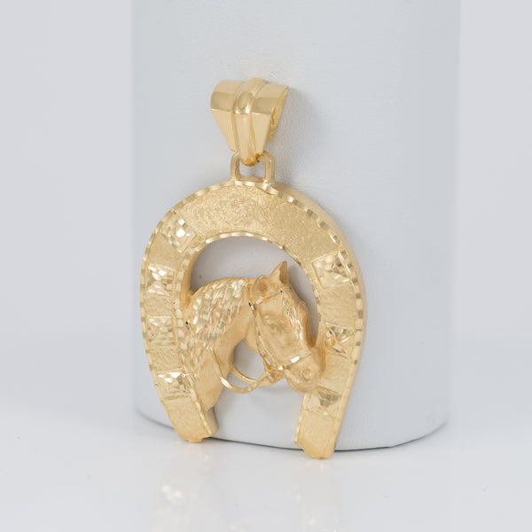Colgante herradura caballo de oro 18k 750