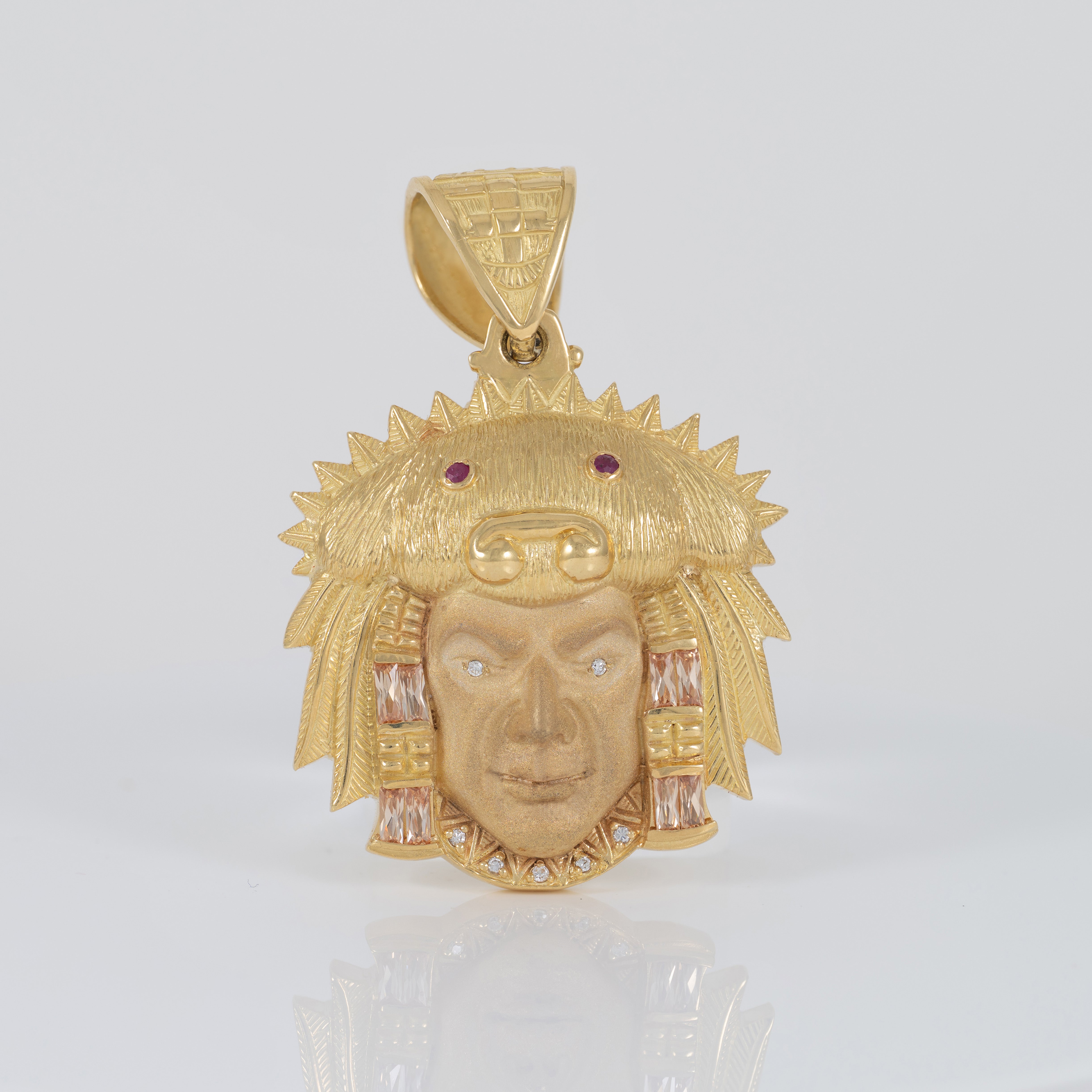 Colgante cabeza indio oro 18k 750