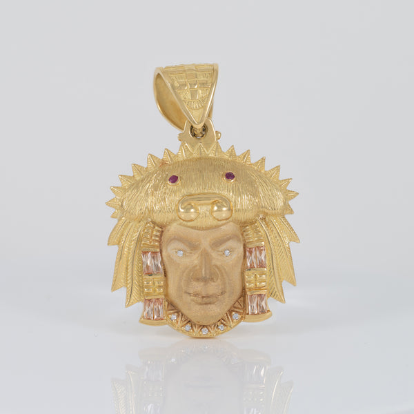 Colgante cabeza indio oro 18k 750