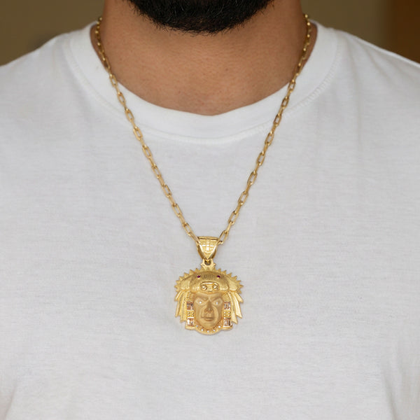 Colgante cabeza indio oro 18k 750