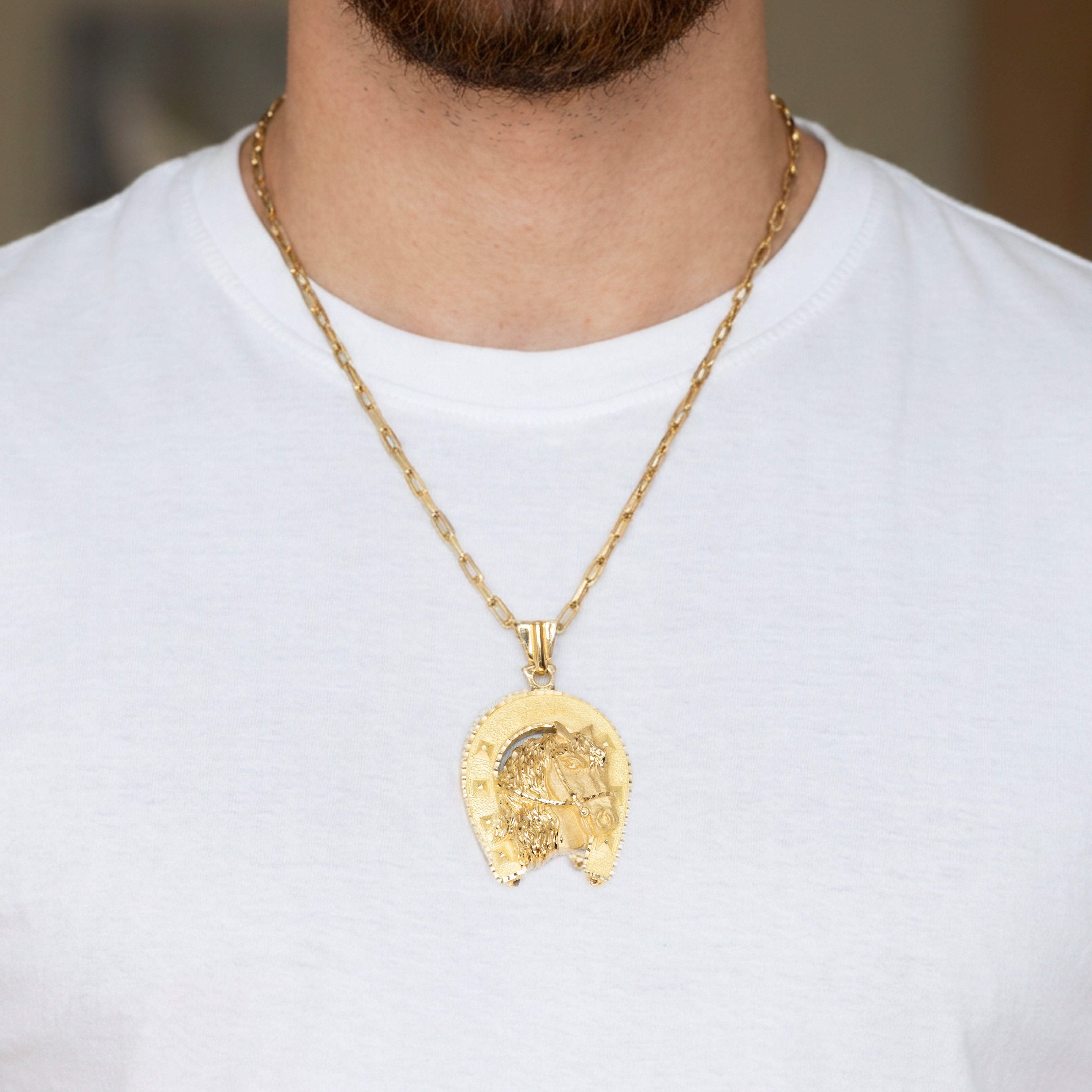 Colgante herradura caballo oro 18k 750