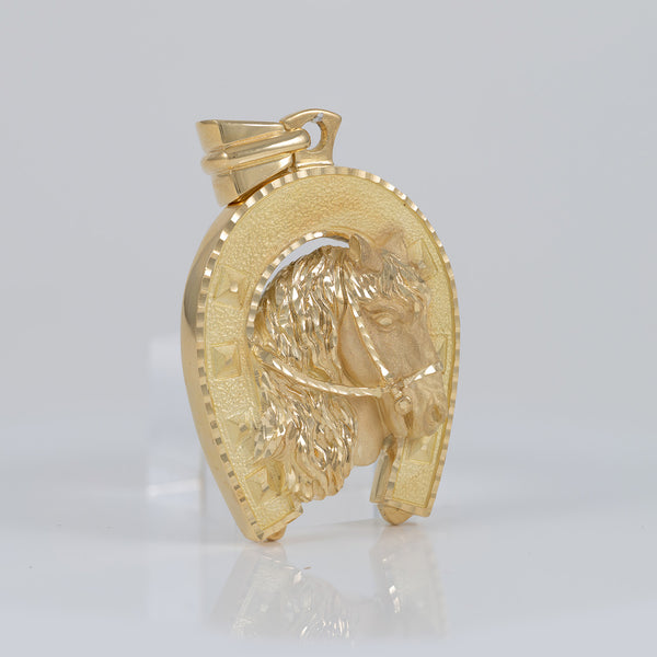 Colgante herradura caballo oro 18k 750