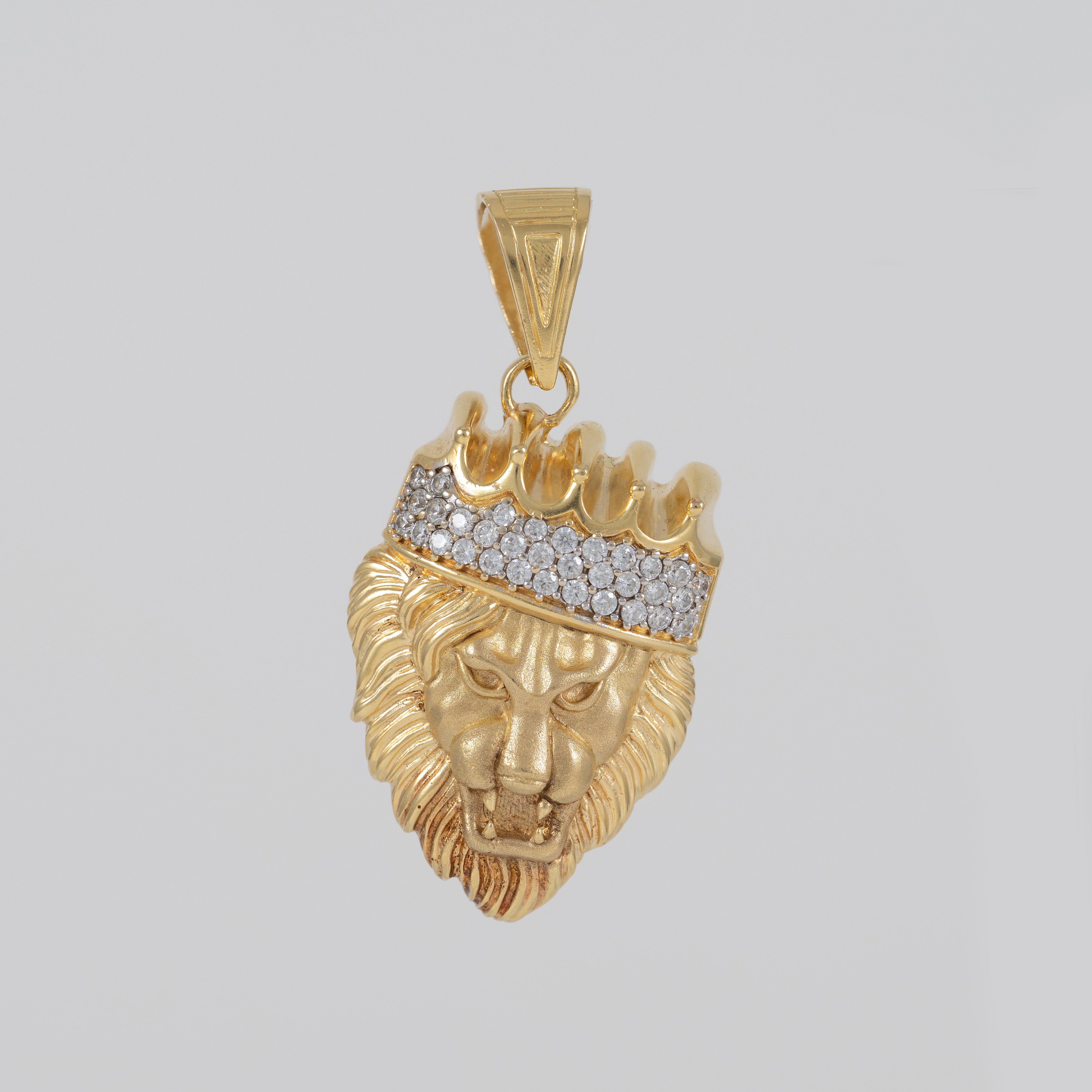 Colgante León Corona oro 18k 750