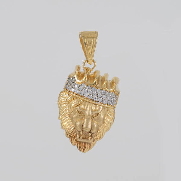 Colgante León Corona oro 18k 750