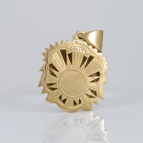 Colgante cabeza indio oro 18k 750