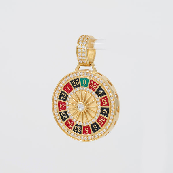 Colgante ruleta casino oro 18k 750