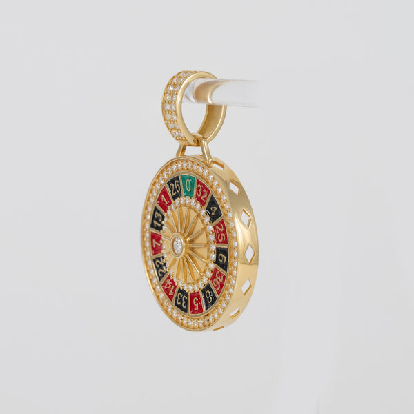 Colgante ruleta casino oro 18k 750