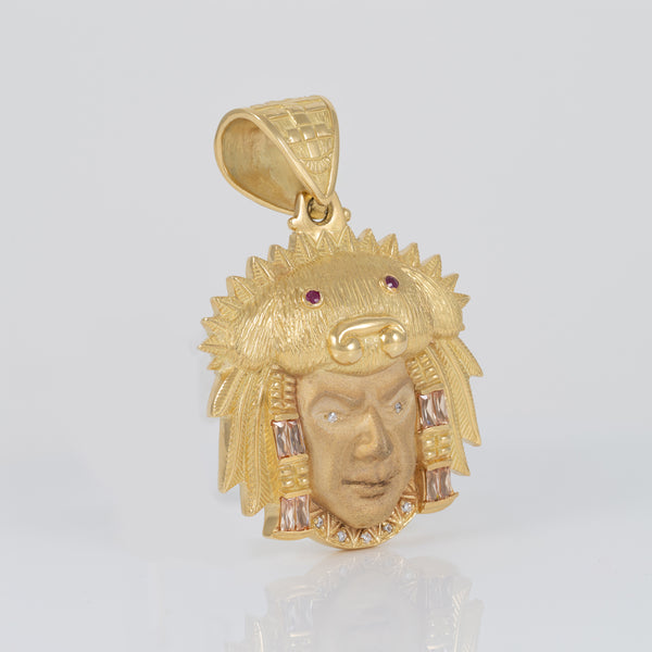 Colgante cabeza indio oro 18k 750