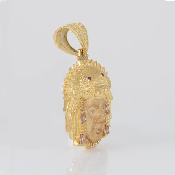 Colgante cabeza indio oro 18k 750