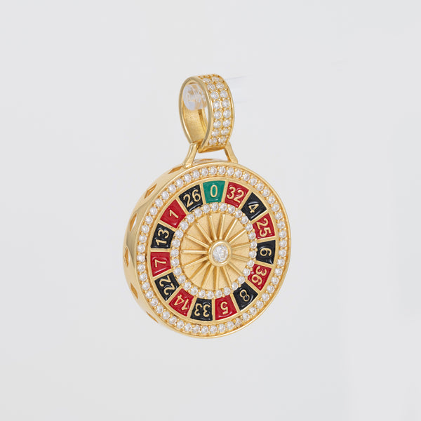 Colgante ruleta casino oro 18k 750