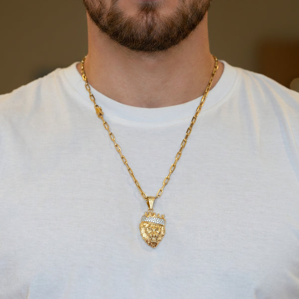 Colgante León Corona oro 18k 750