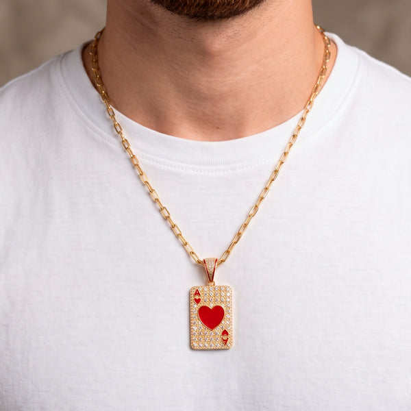 Colgante Carta As de Corazones de oro 18k 750