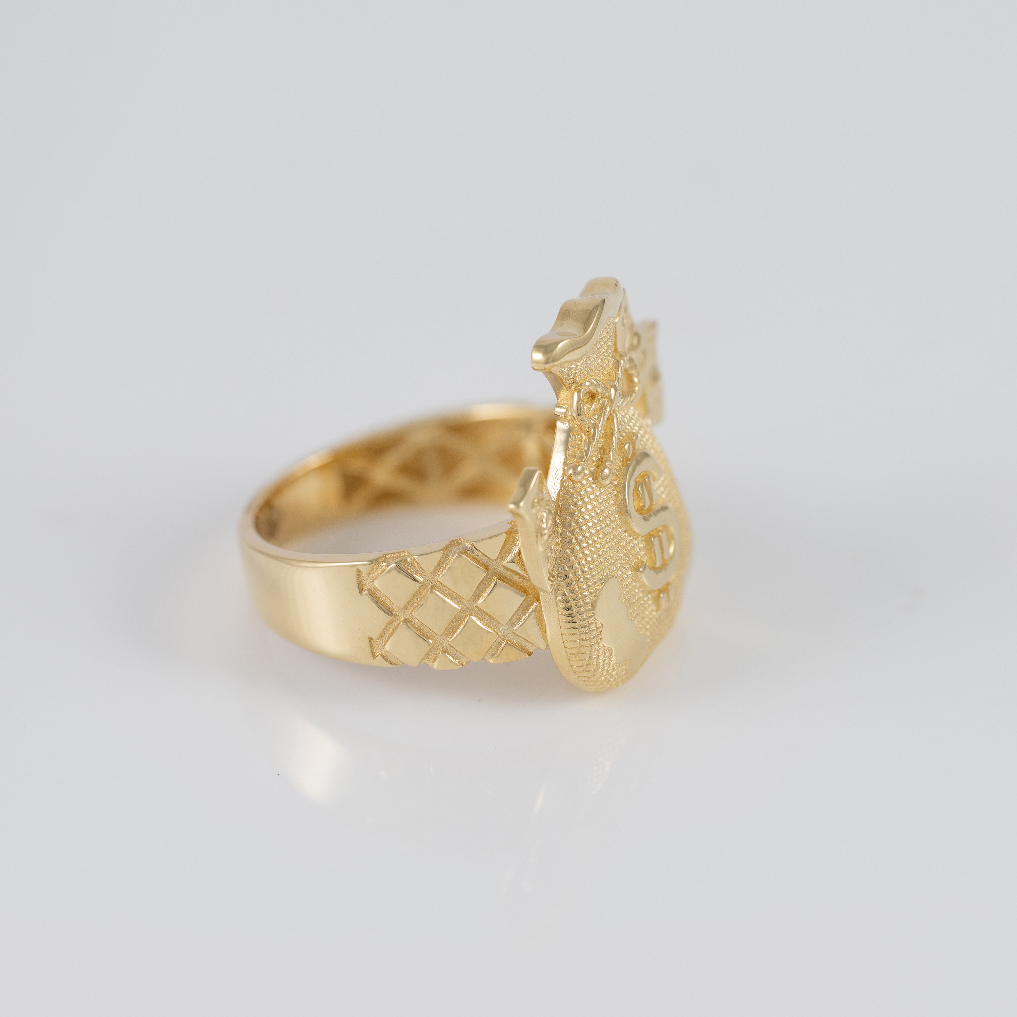 Anillo oro 18k 750 bolsa de dinero