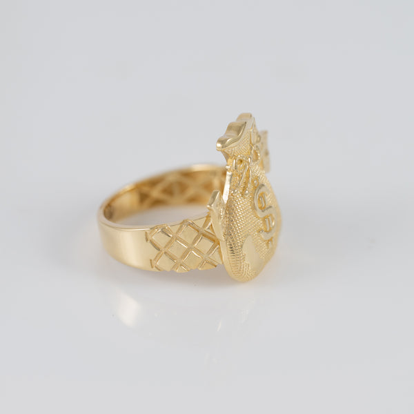 Anillo oro 18k 750 bolsa de dinero