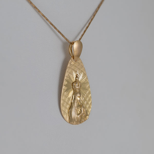 Colgante medalla Virgen oro 18k 750