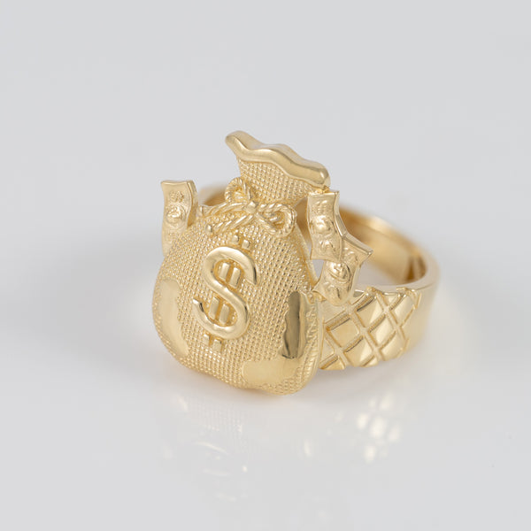 Anillo oro 18k 750 bolsa de dinero