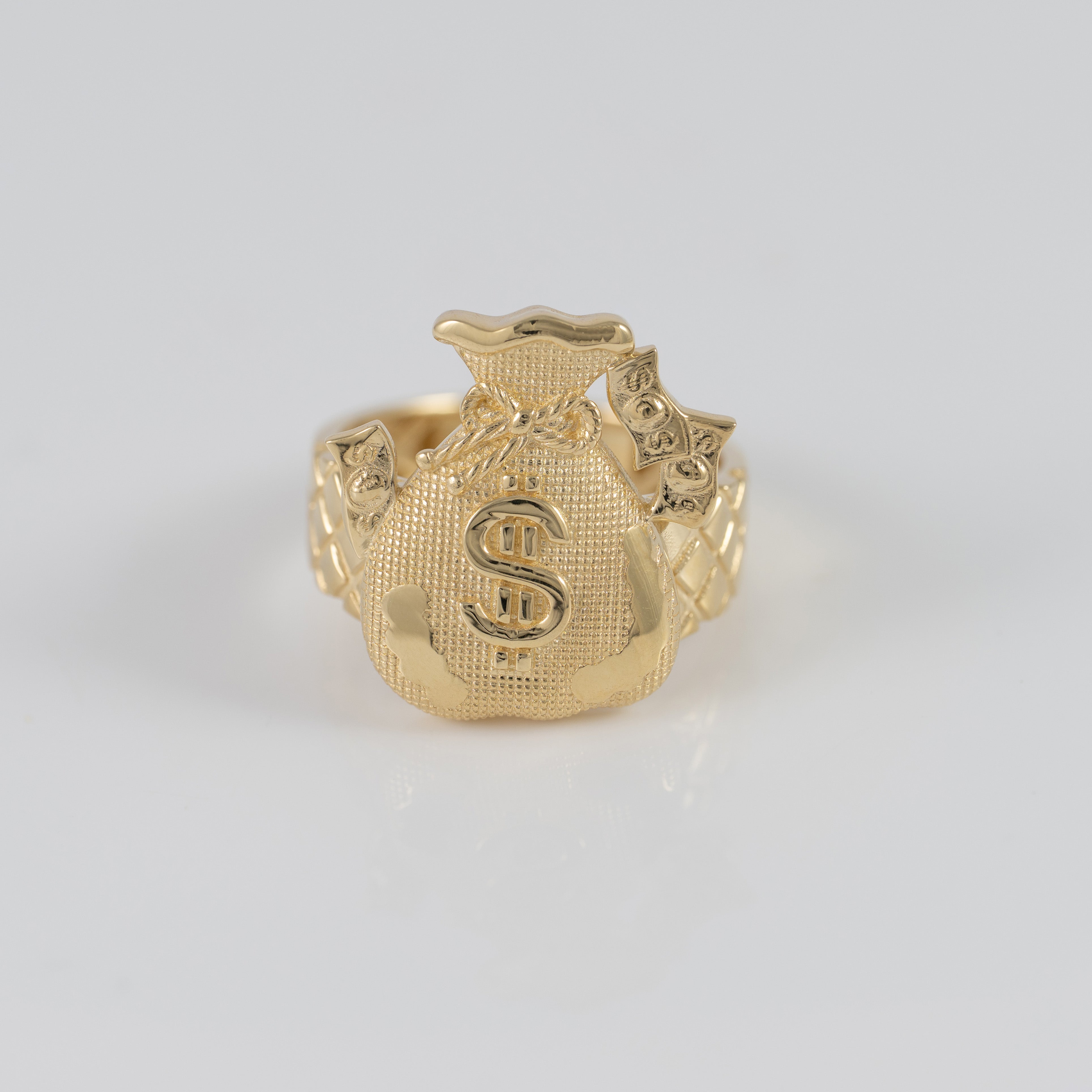 Anillo oro 18k 750 bolsa de dinero