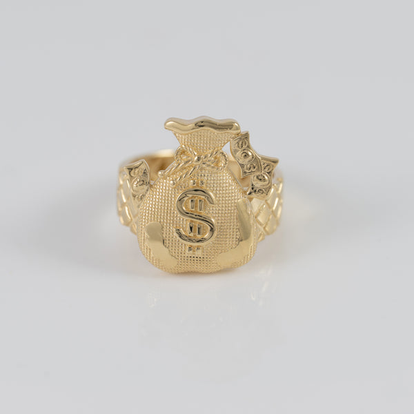 Anillo oro 18k 750 bolsa de dinero