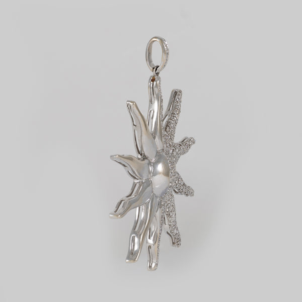 Colgante Sol de oro blanco 18k con brillantes